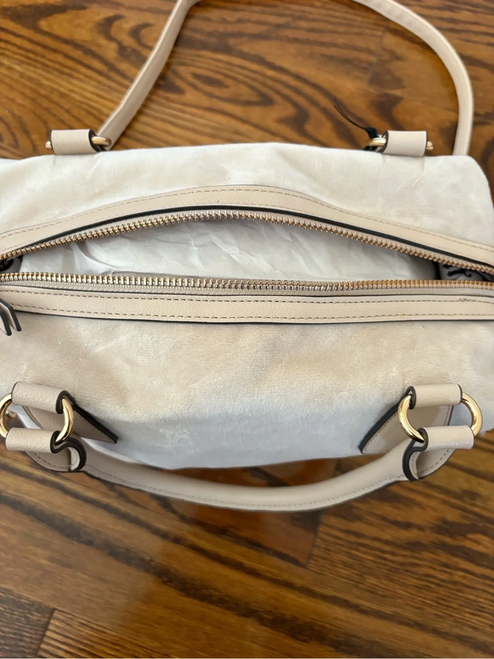 Juicy Couture Cream Logo Satchel Bag